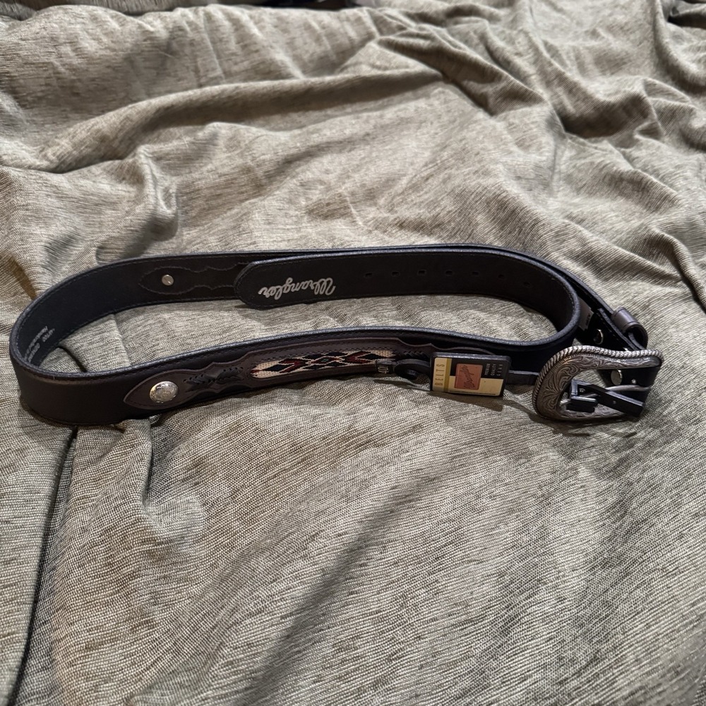 Wrangler Western Belt Aztex Design Sonora Mexico Black Size 40 NWT